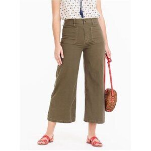 J.Crew Point Sur Olive Green, Wide-Leg, High Rise, Crop Pants Size 27